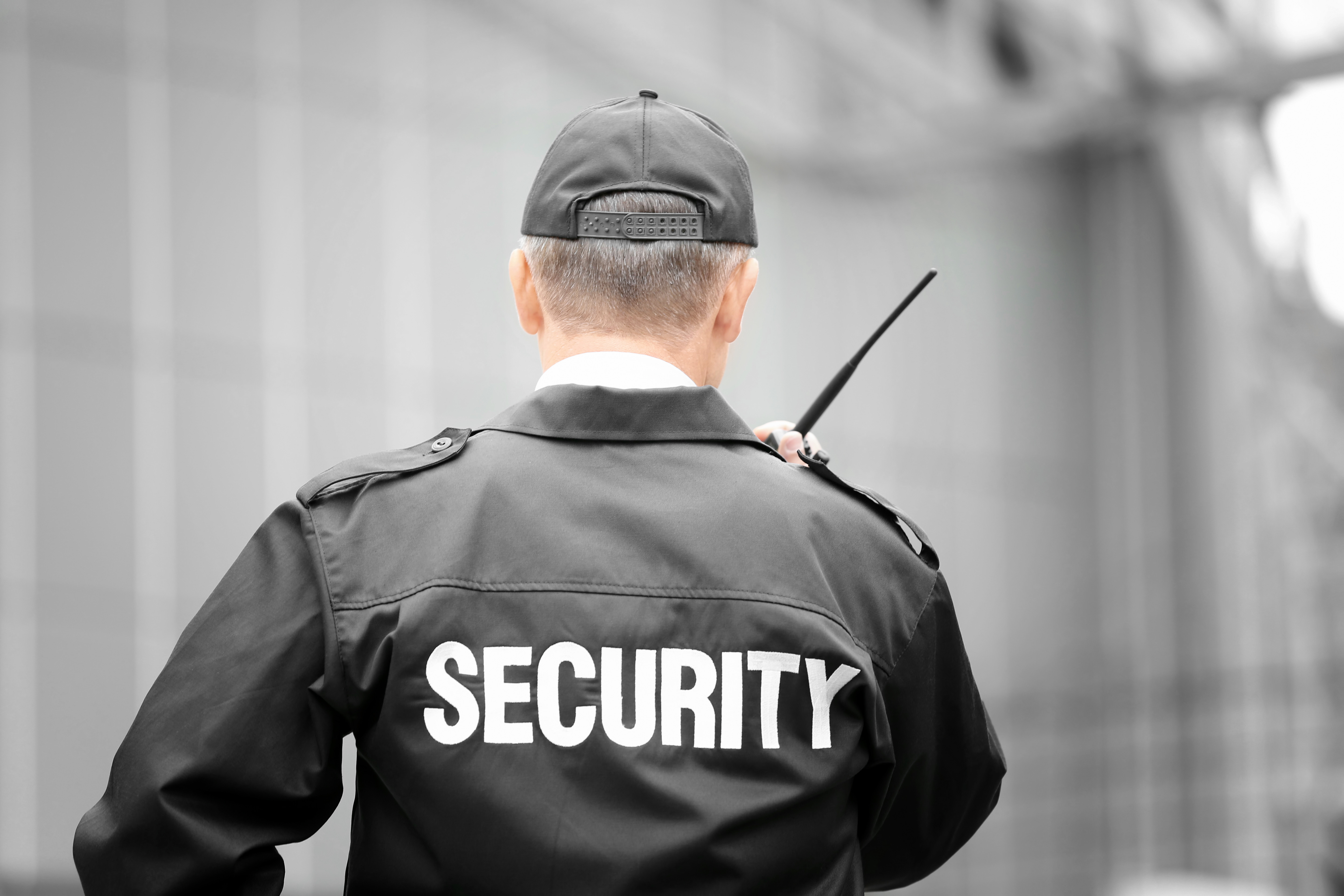 Security person in jacket